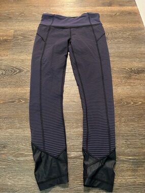 Women’s Navy Striped Leggings